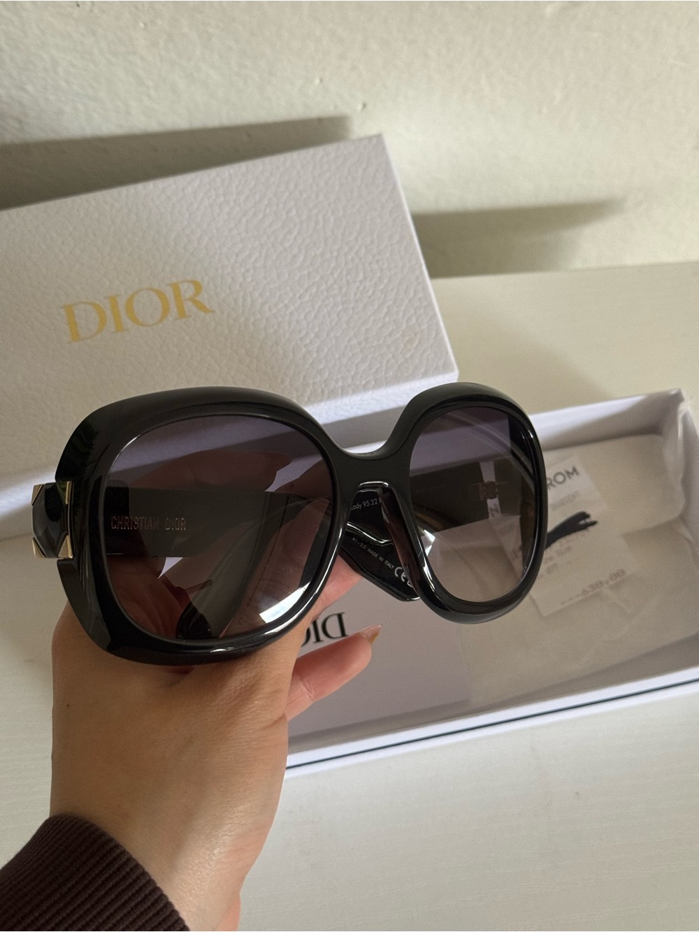Oversized Black Dior Women's Sunglasses - Designer Style - Picture 2 of 8
